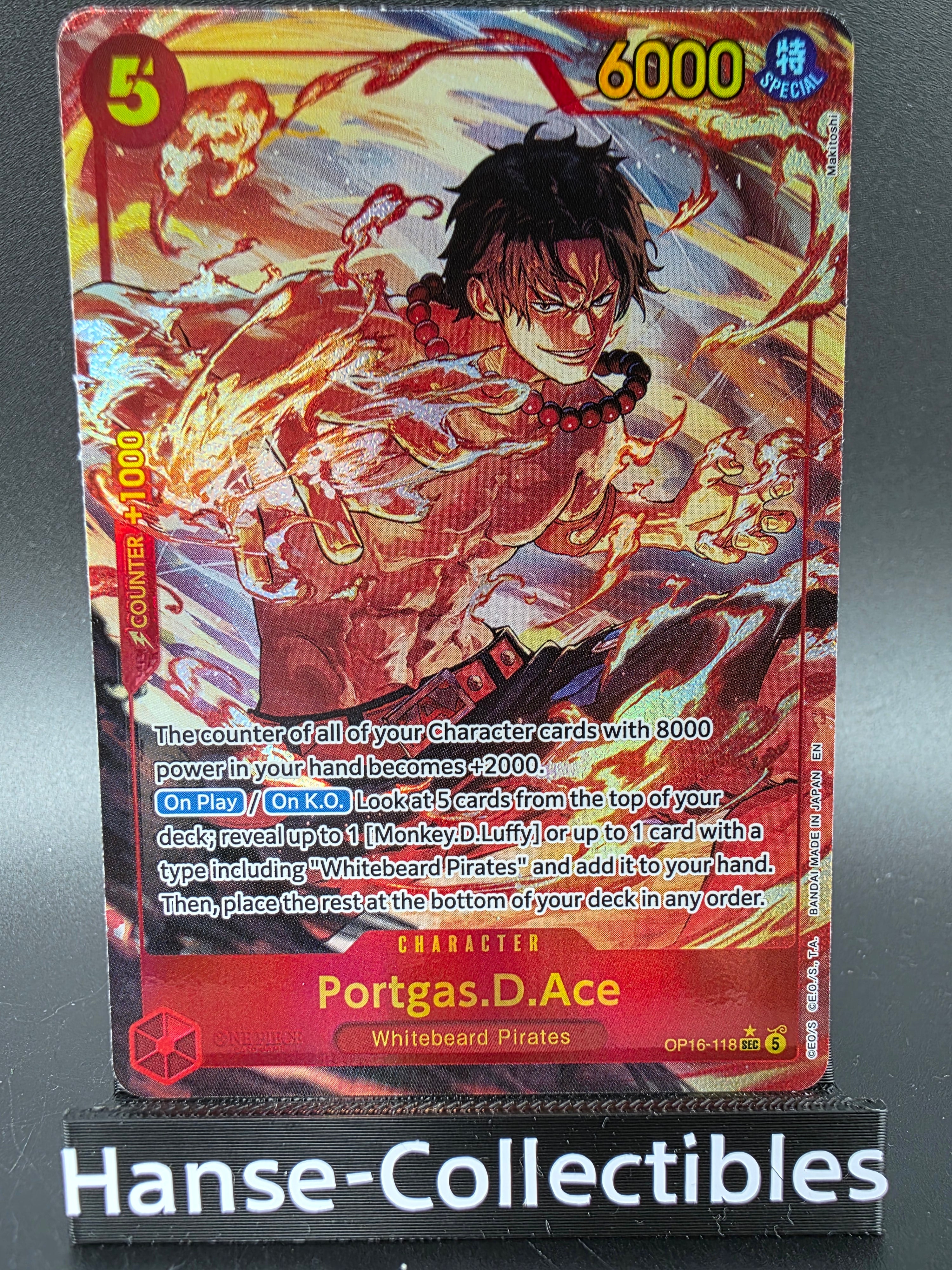 OP16-118 Portgas D. Ace Secret Rare V2 One Piece TCG ENG