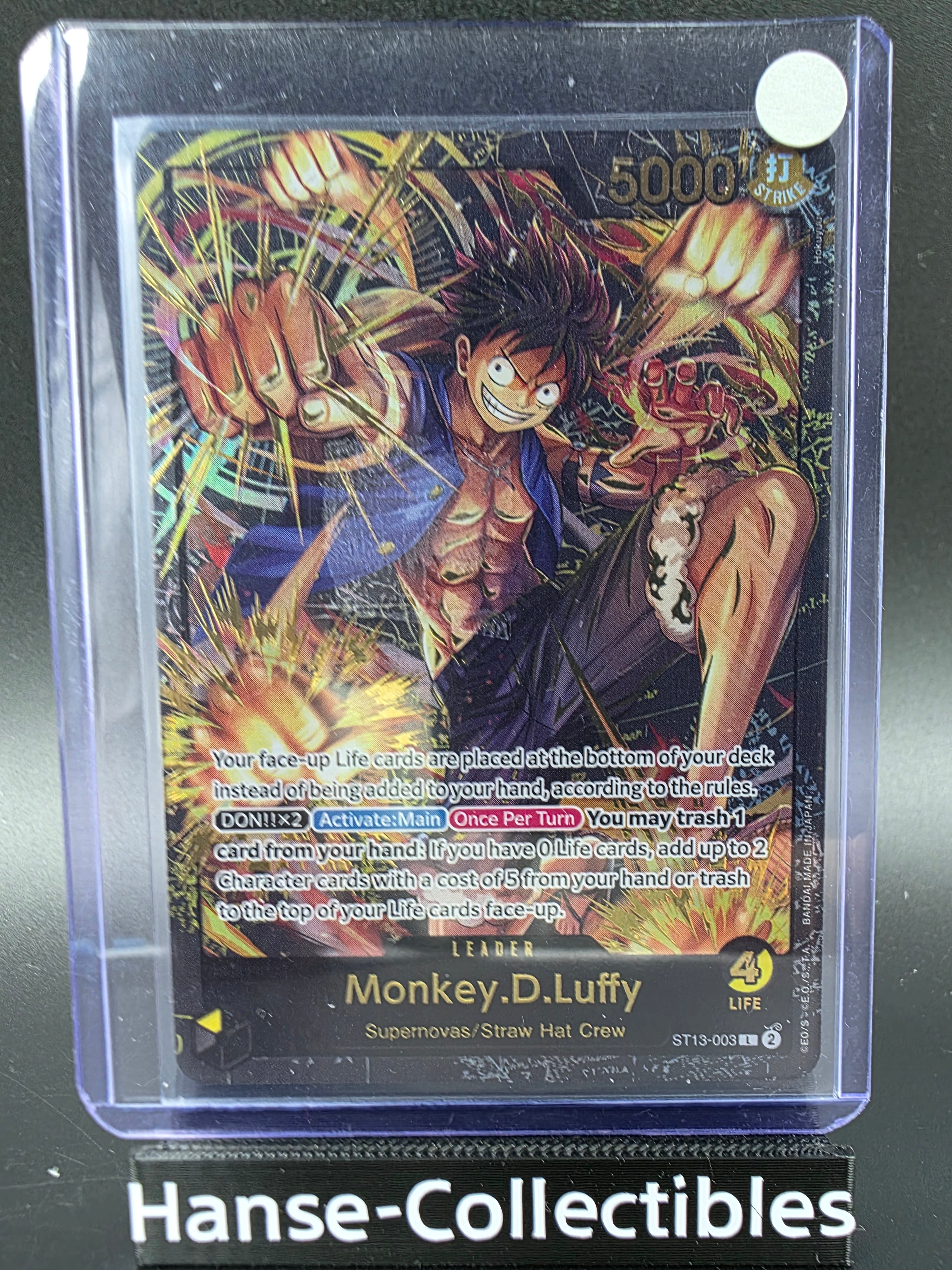 ST13-003 Monkey D. Luffy Gold Lettering Leader Promo One Piece TCG ENG