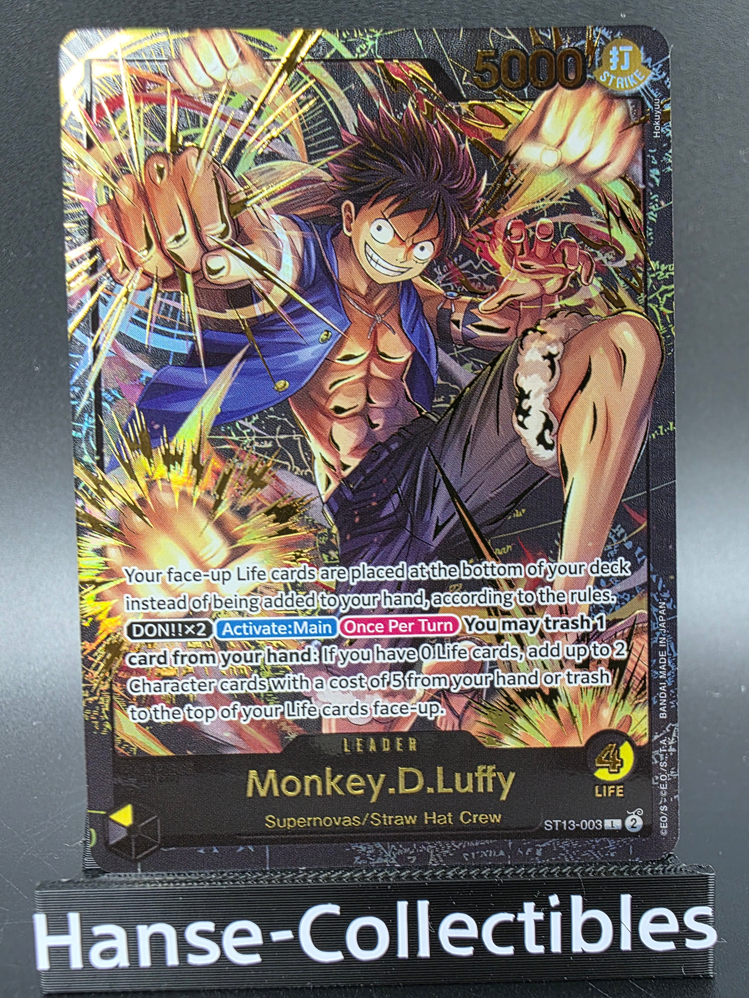 ST13-003 Monkey D. Luffy Gold Lettering Leader Promo One Piece TCG ENG