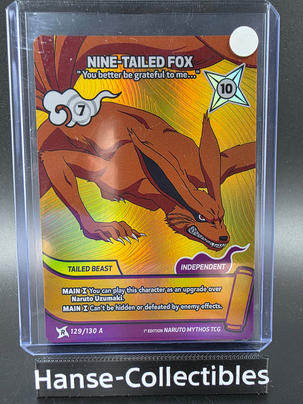 118/130 A Nine-Tailed Fox Alternative Art - Naruto Mythos TCG ENG 1st Edition