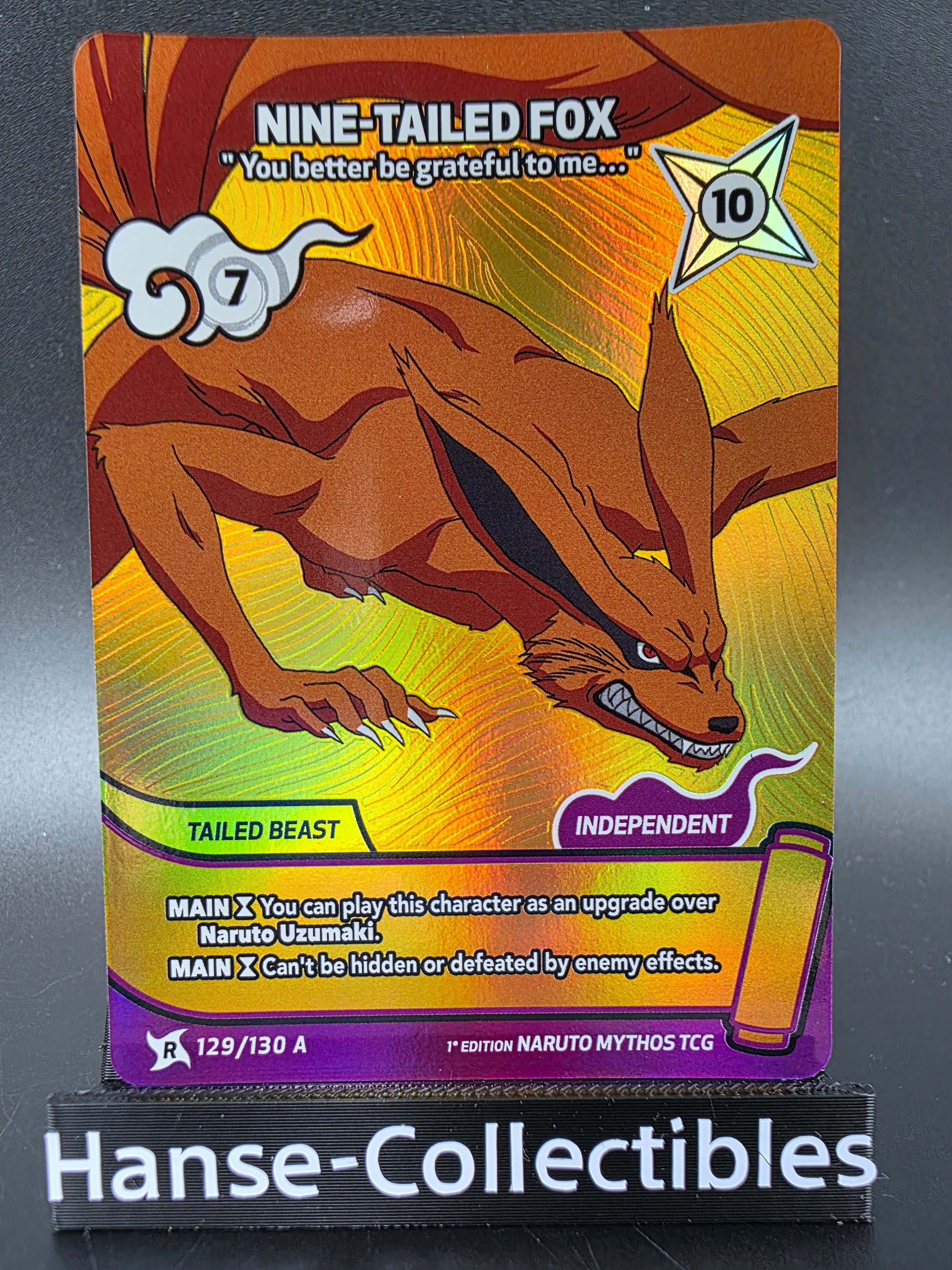 118/130 A Nine-Tailed Fox Alternative Art - Naruto Mythos TCG ENG 1st Edition