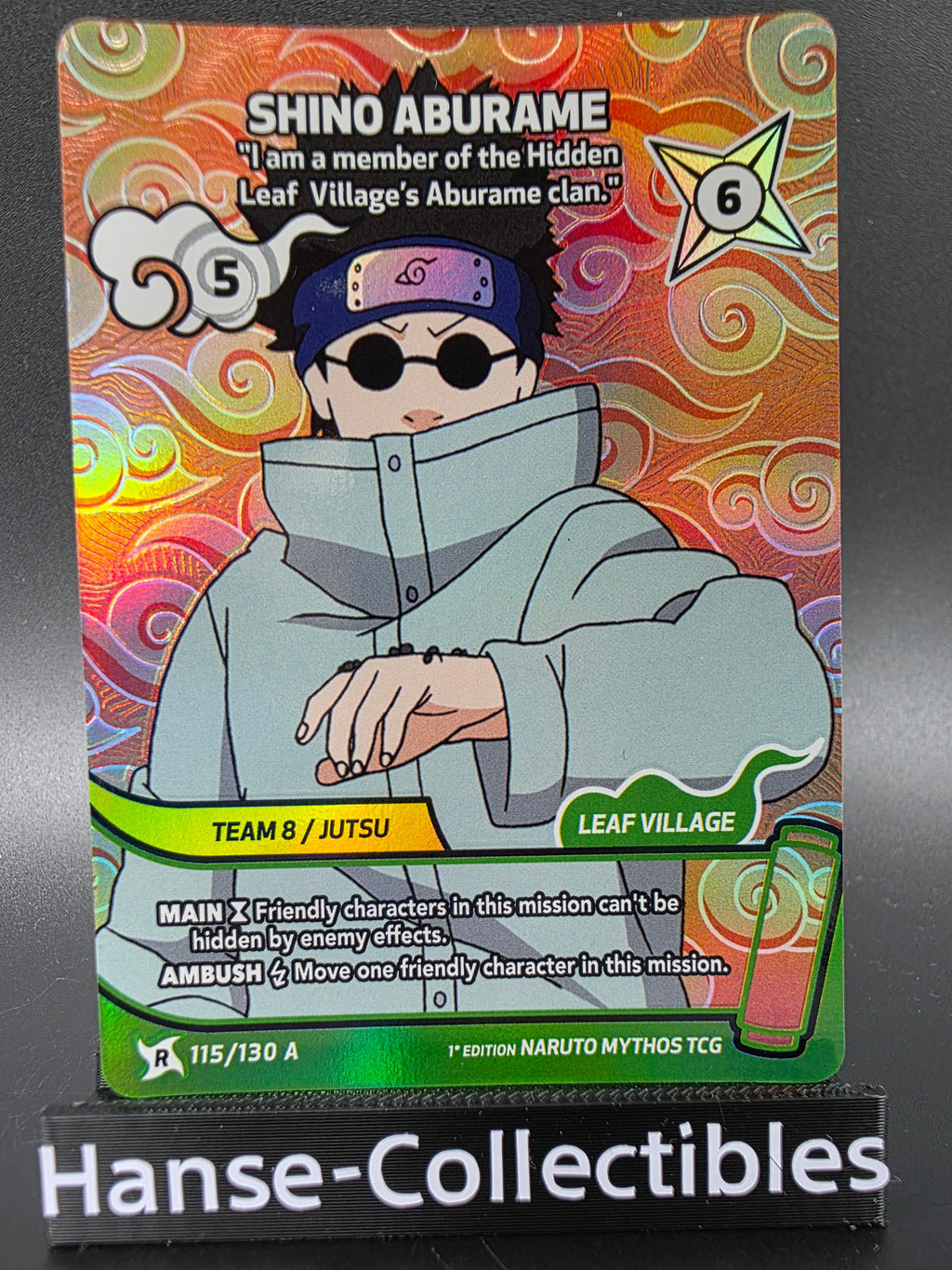 115/130 Shino Aburame Alternative Art - Naruto Mythos TCG ENG 1st Edition