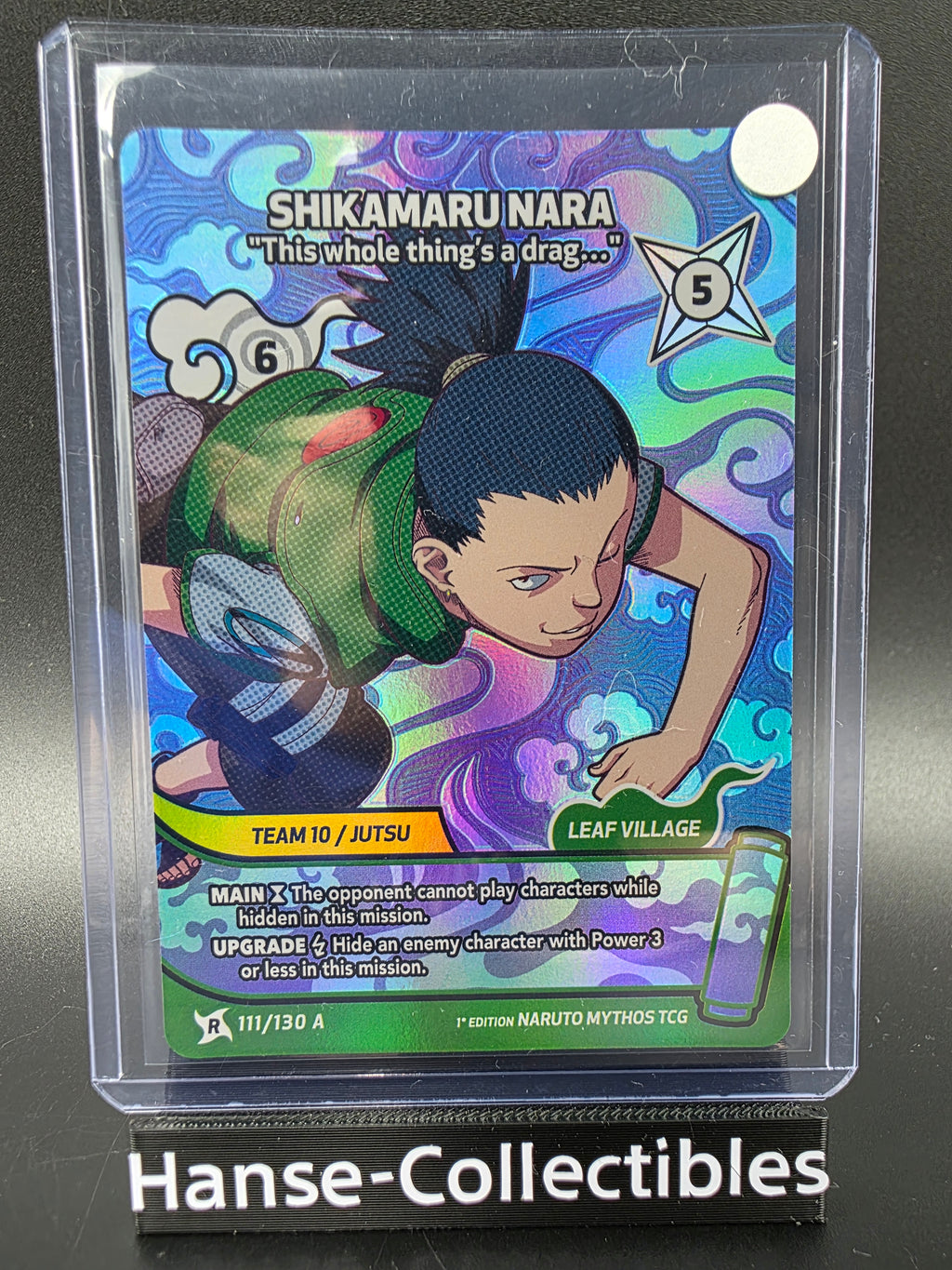 111/130A Shikamaru Nara Rare Alternative Art - Naruto Mythos TCG ENG 1st Edition
