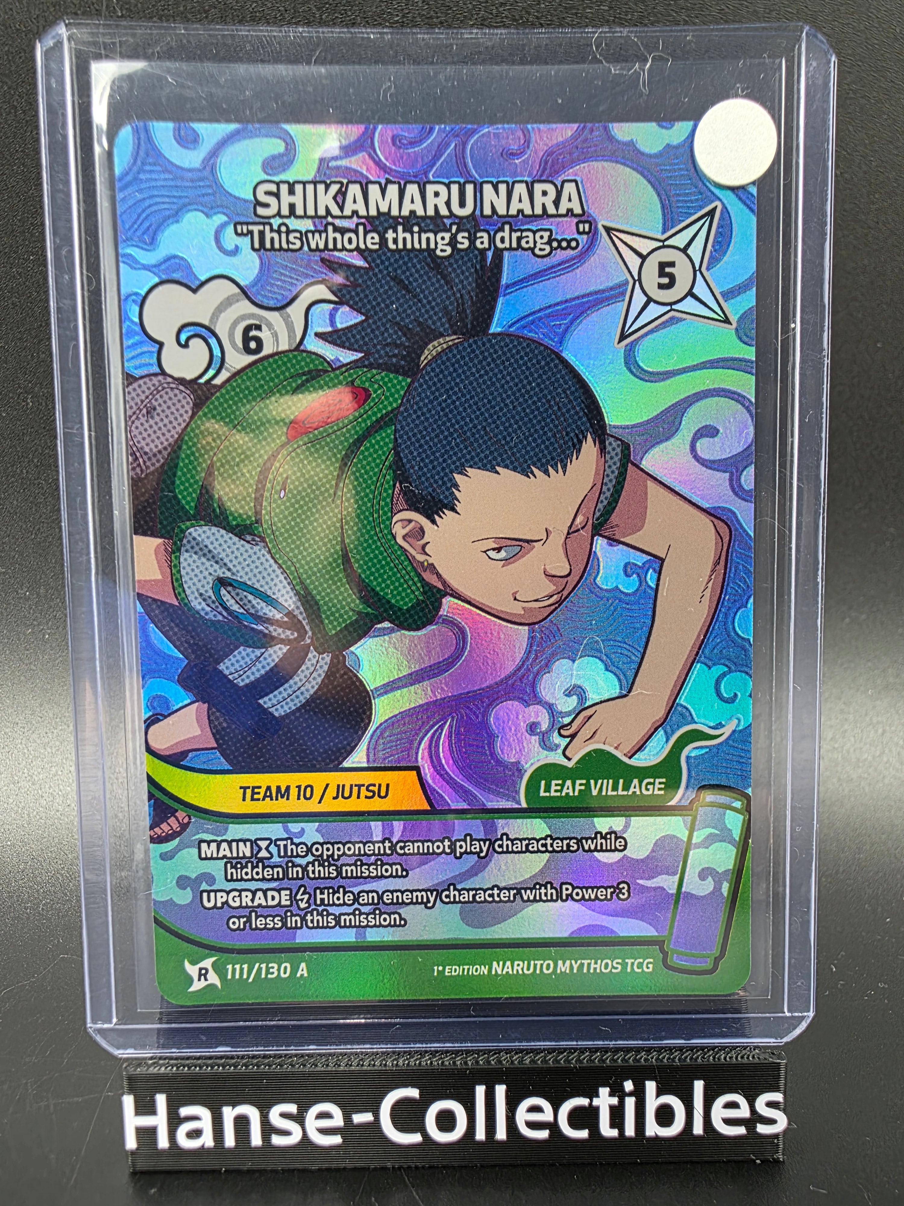 111/130A Shikamaru Nara Rare Alternative Art - Naruto Mythos TCG ENG 1st Edition