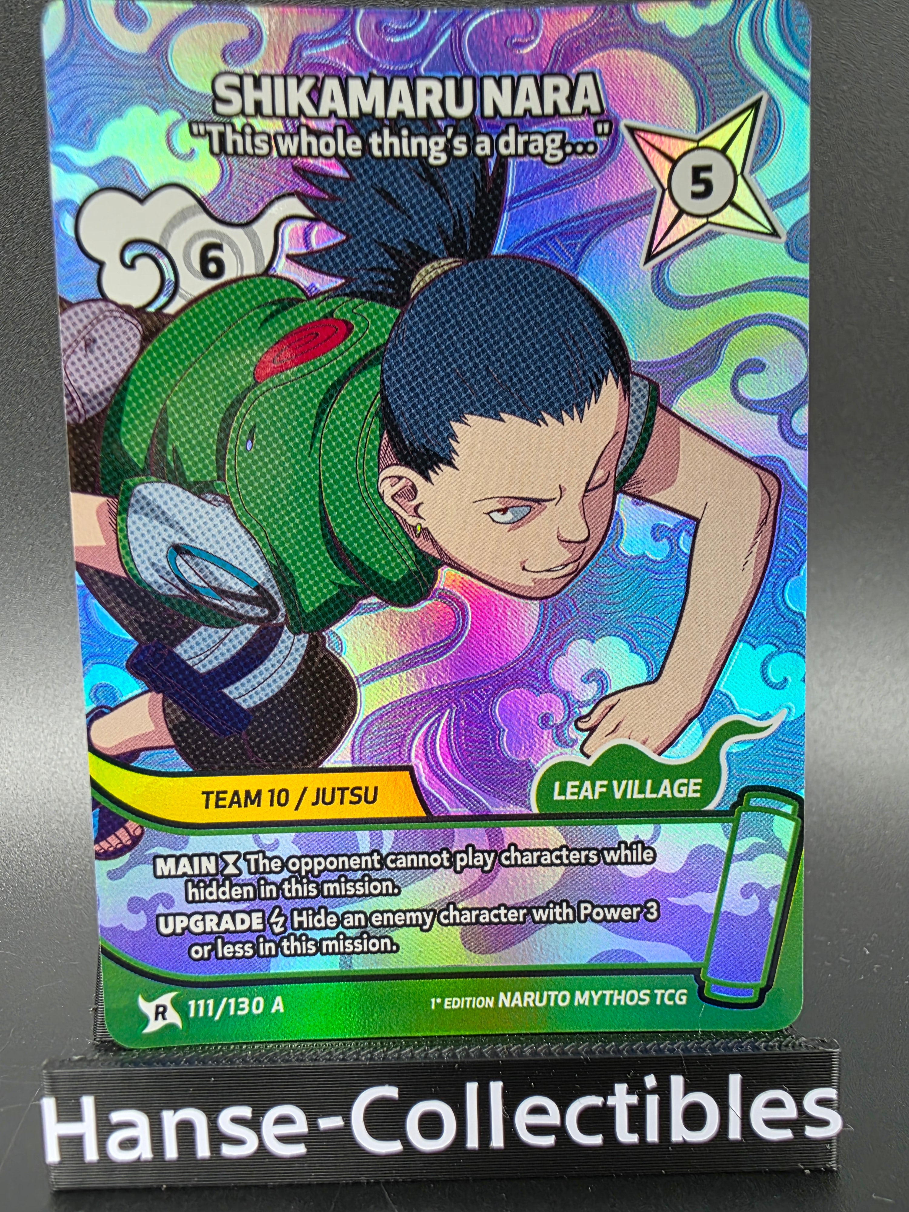 111/130A Shikamaru Nara Rare Alternative Art - Naruto Mythos TCG ENG 1st Edition