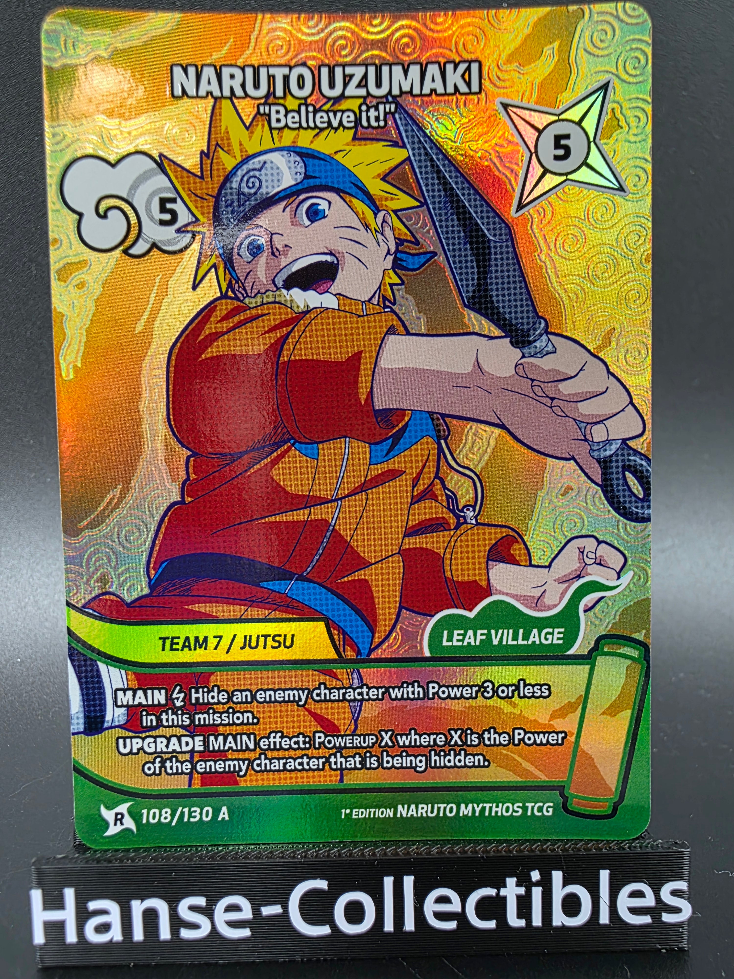108/130A Naruto Uzumaki Alternative Art - Naruto Mythos TCG ENG 1st Edition