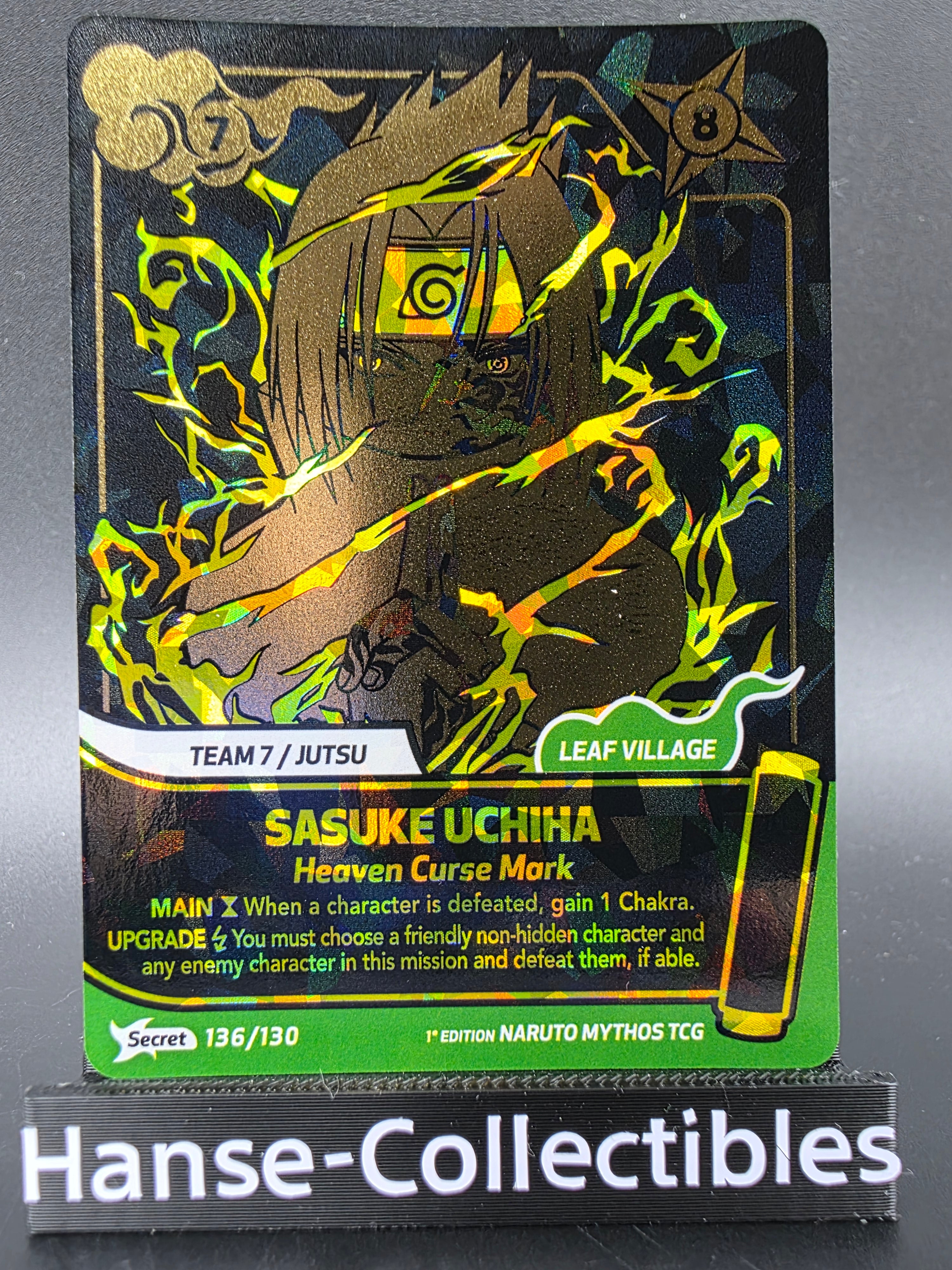 136/130 Sasuke Uchiha Secret Rare - Naruto Mythos TCG ENG 1st Edition