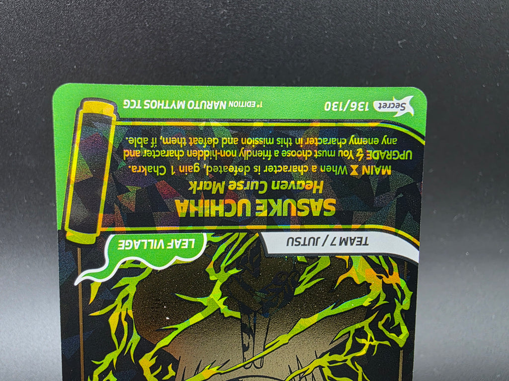 136/130 Sasuke Uchiha Secret Rare - Naruto Mythos TCG ENG 1st Edition