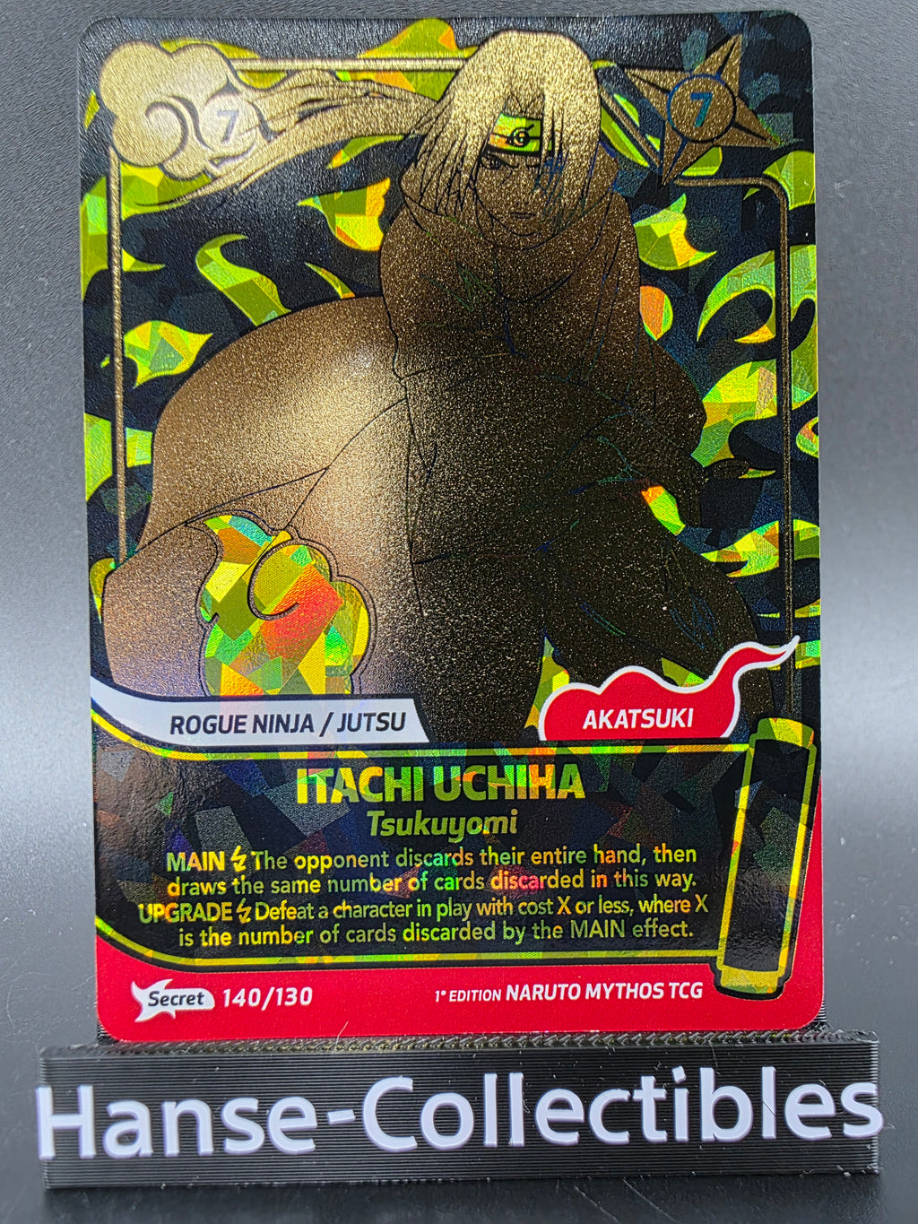 140/130 Itachi Uchiha Secret Rare - Naruto Mythos TCG ENG 1st Edition
