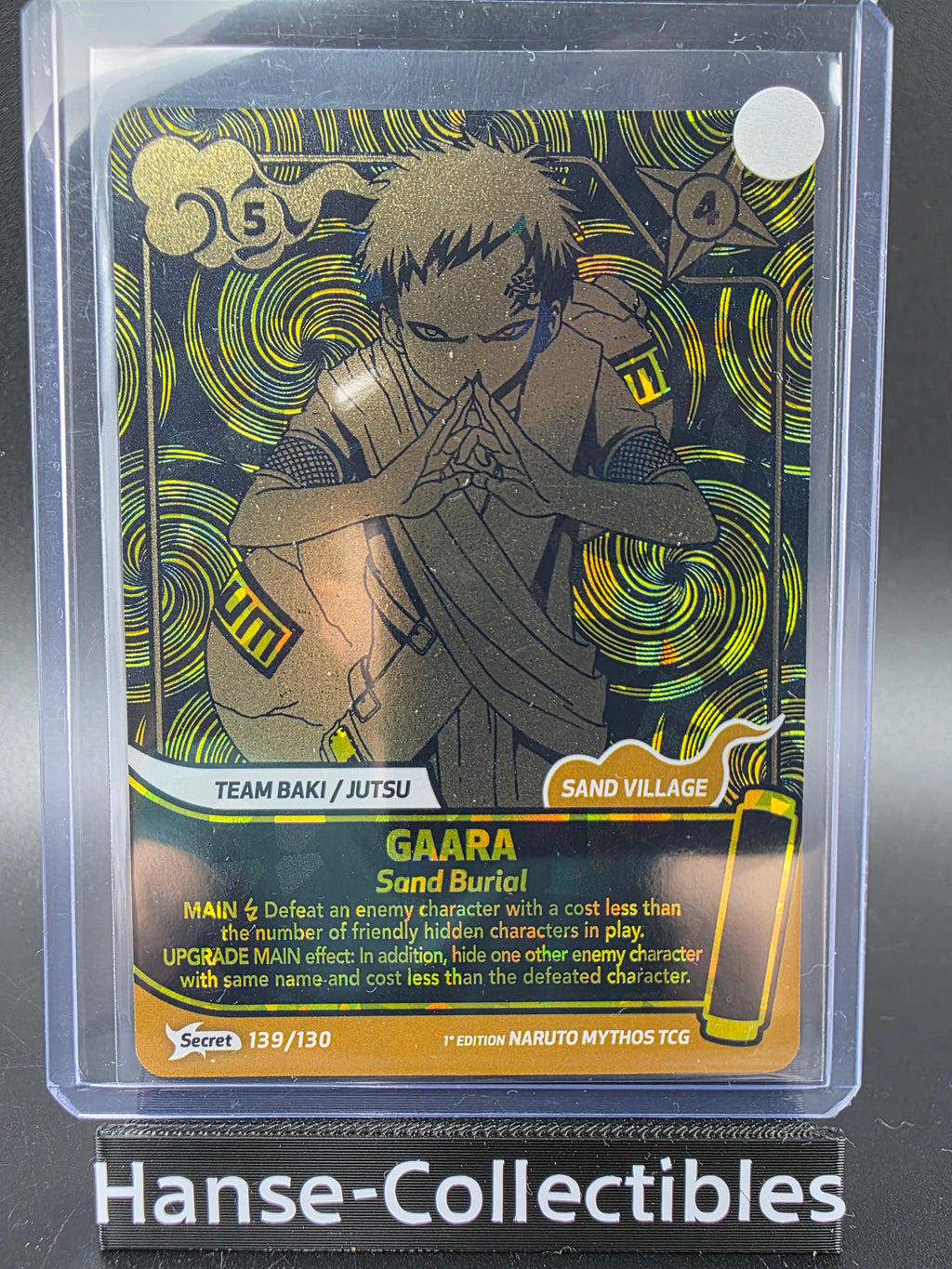 139/130 Secret Rare Gaara - Naruto Mythos TCG ENG 1st Edition