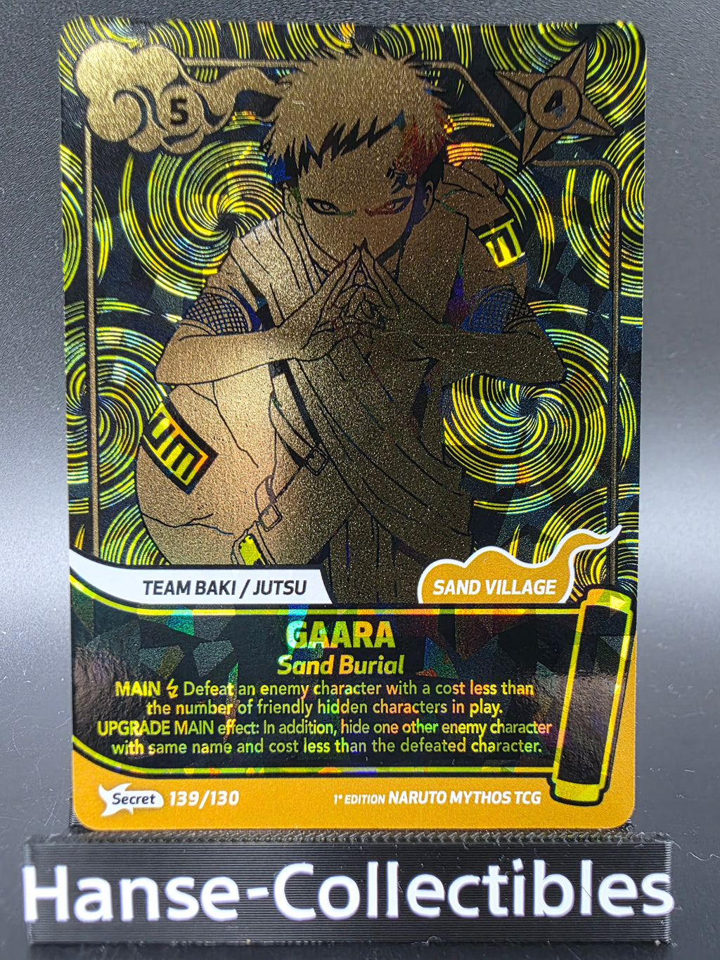 139/130 Secret Rare Gaara - Naruto Mythos TCG ENG 1st Edition