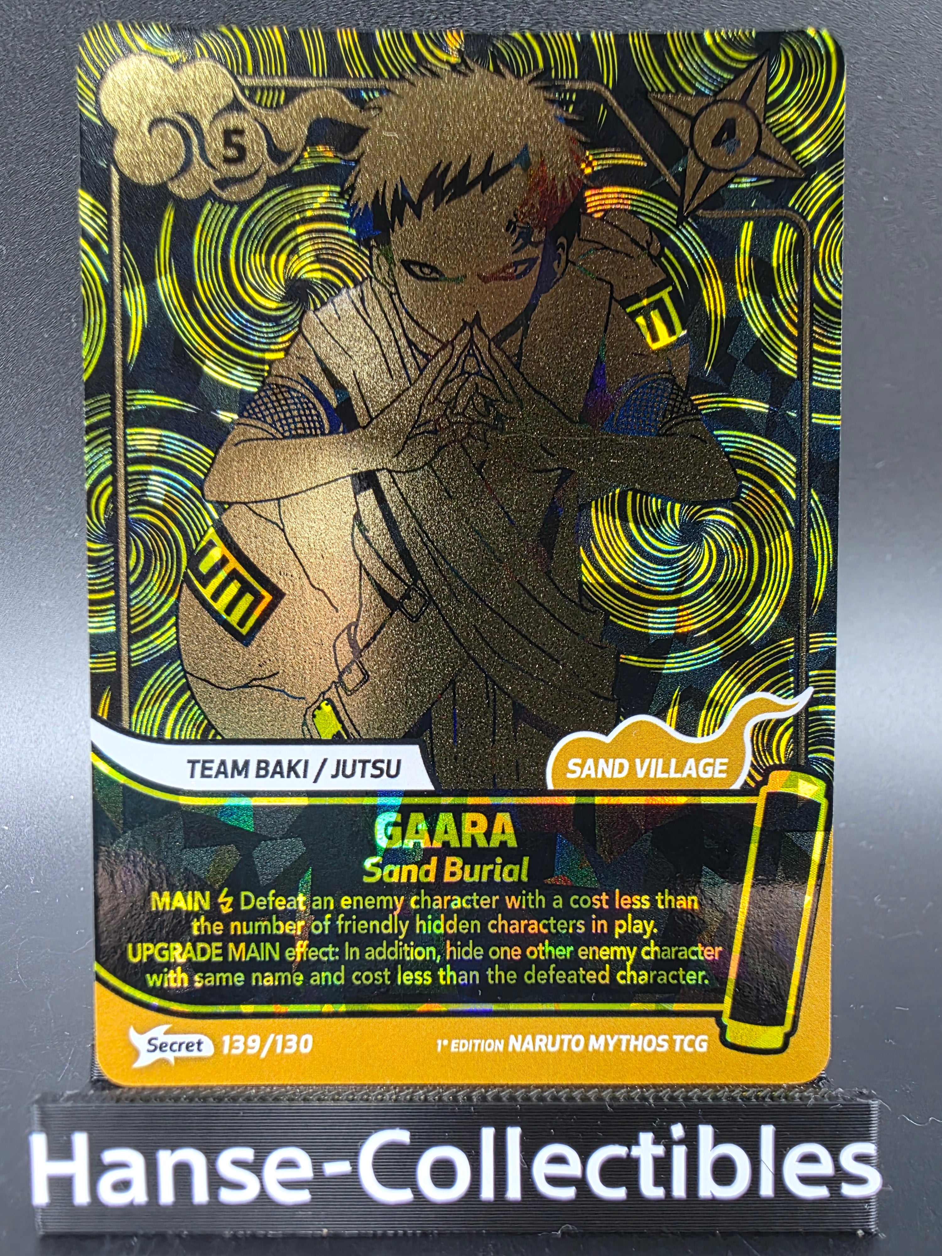 139/130 Secret Rare Gaara - Naruto Mythos TCG ENG 1st Edition