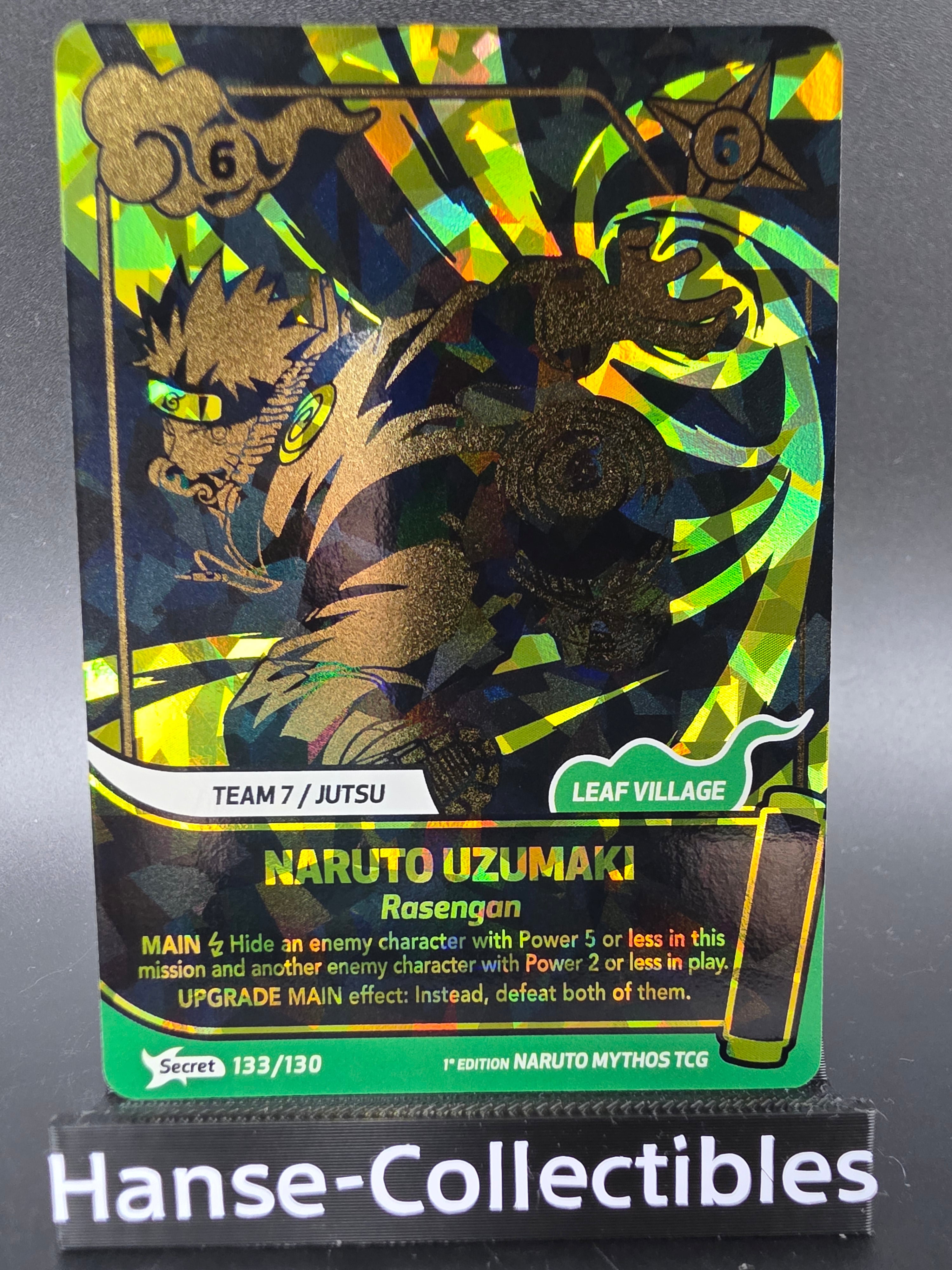 133/130 Secret Rare Naruto Uzumaki - Naruto Mythos TCG ENG 1st Edition