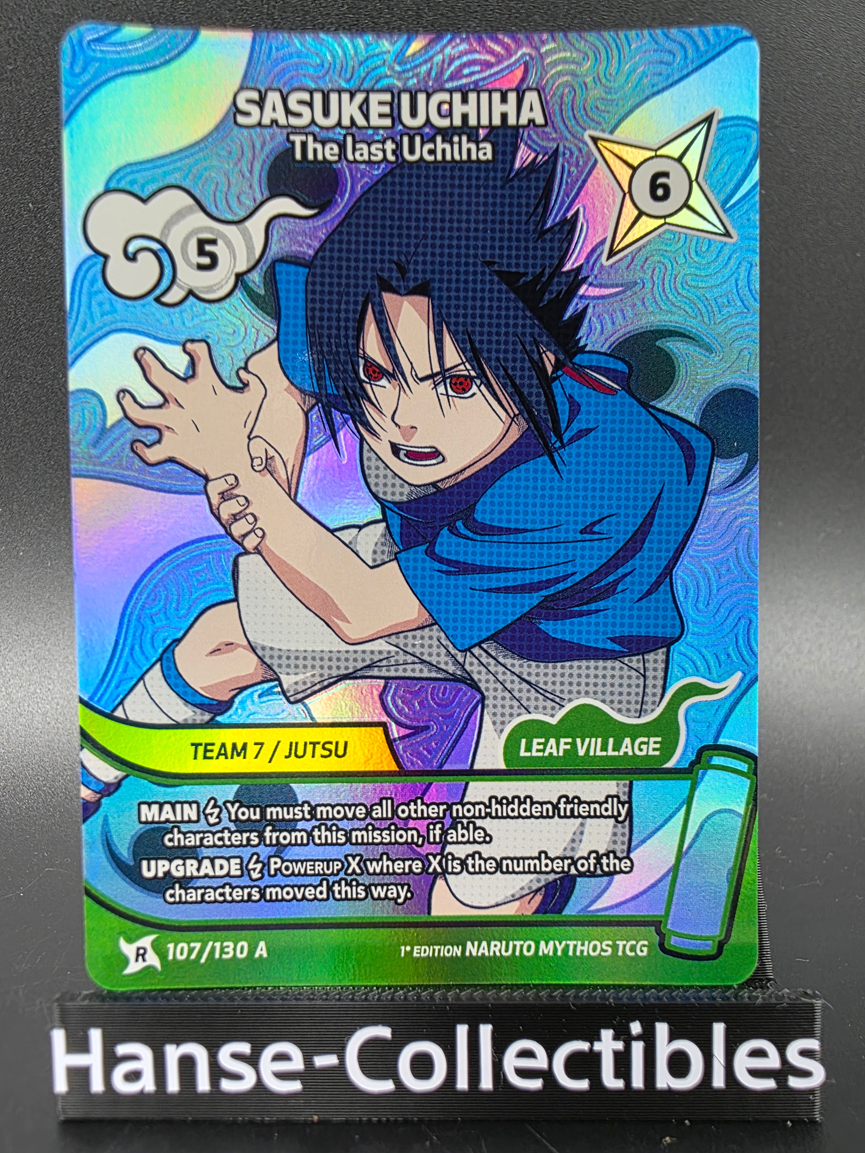 107/130A Sasuke Uchiha Rare Alternative Art - Naruto Mythos TCG ENG 1st Edition