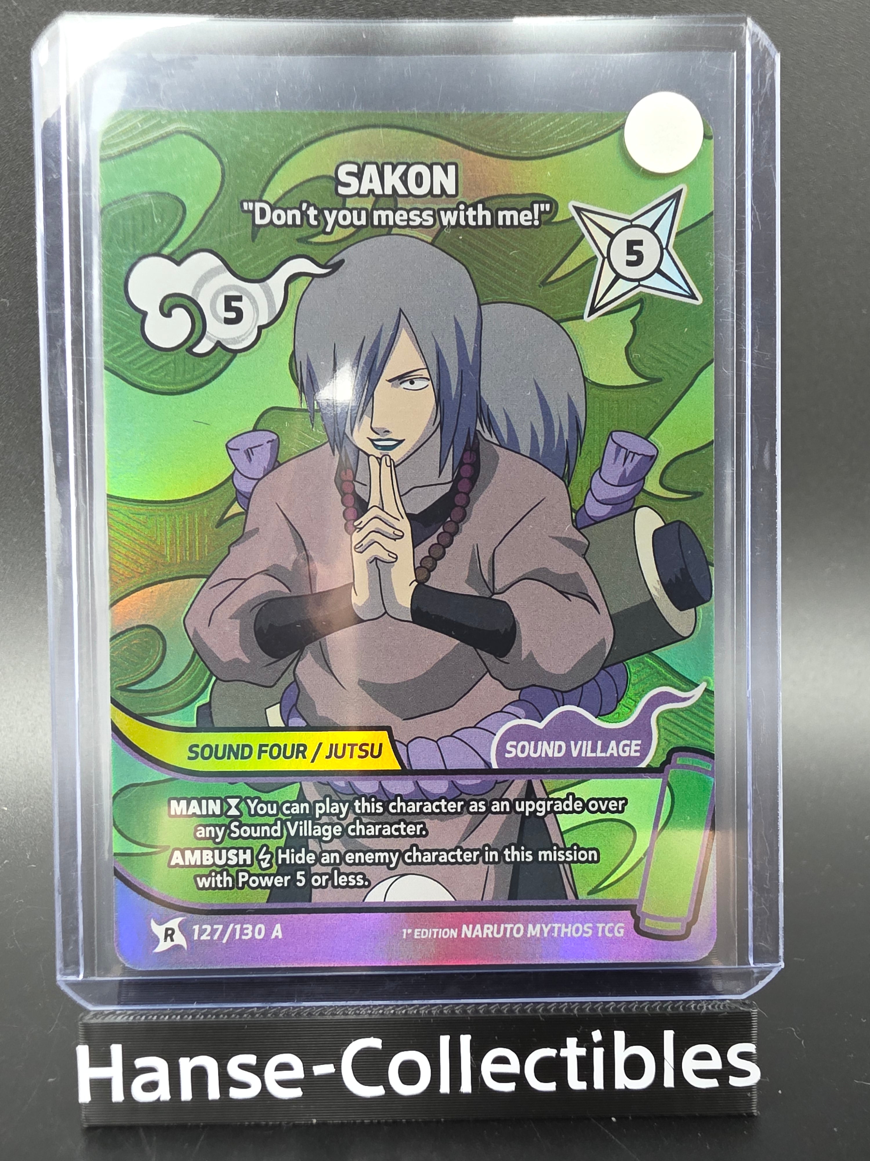 127/130A Sakon Rare Alternative Art - Naruto Mythos TCG ENG 1st Edition