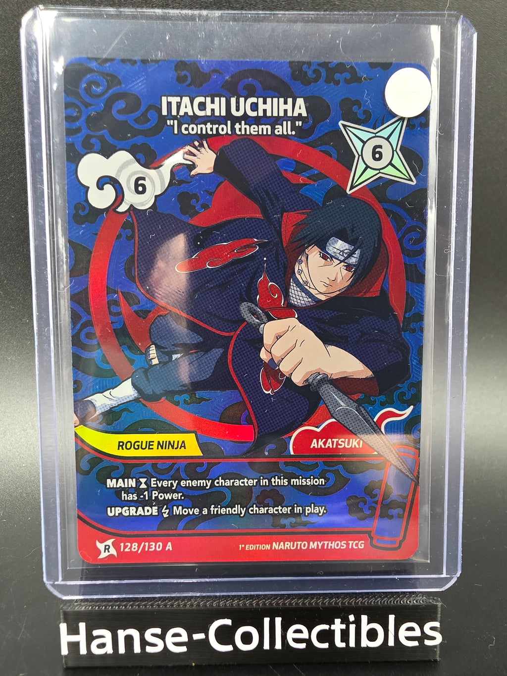 128/130A Itachi Uchiha Rare Alternative Art - Naruto Mythos TCG ENG 1st Edition