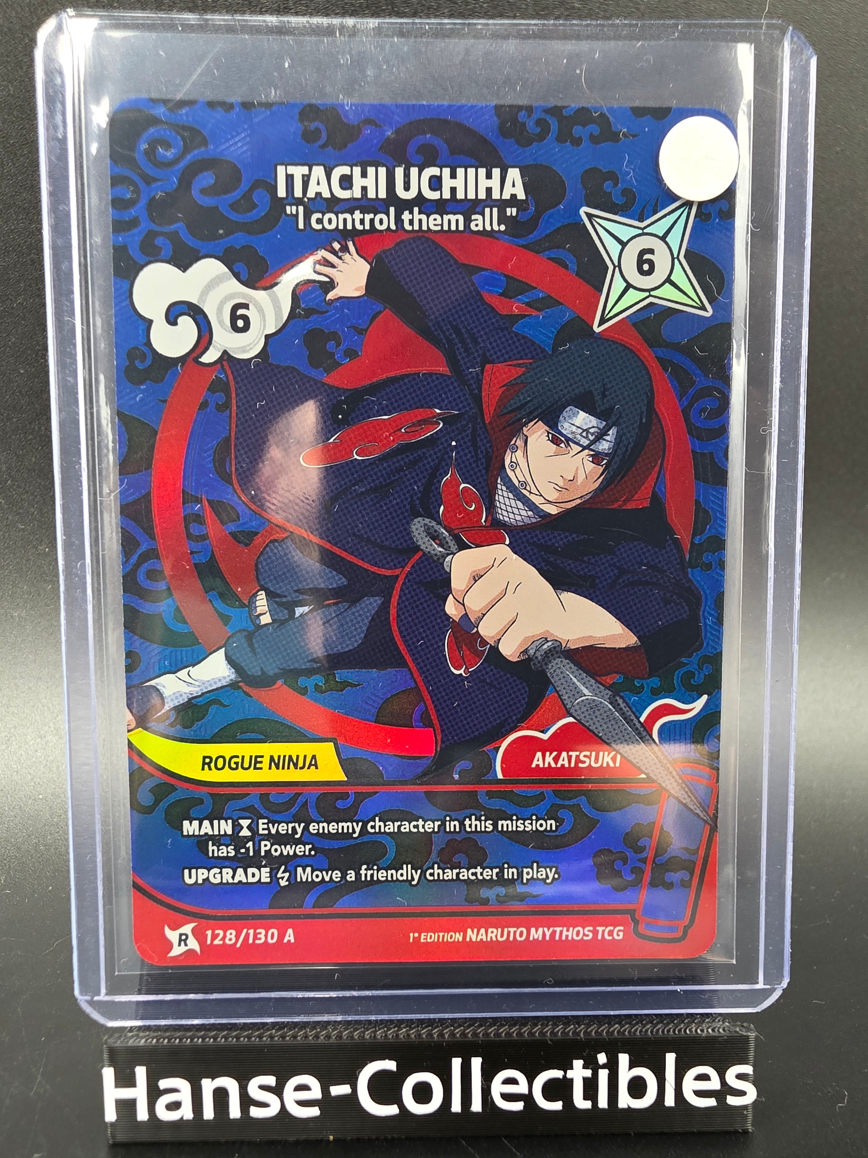 128/130A Itachi Uchiha Rare Alternative Art - Naruto Mythos TCG ENG 1st Edition