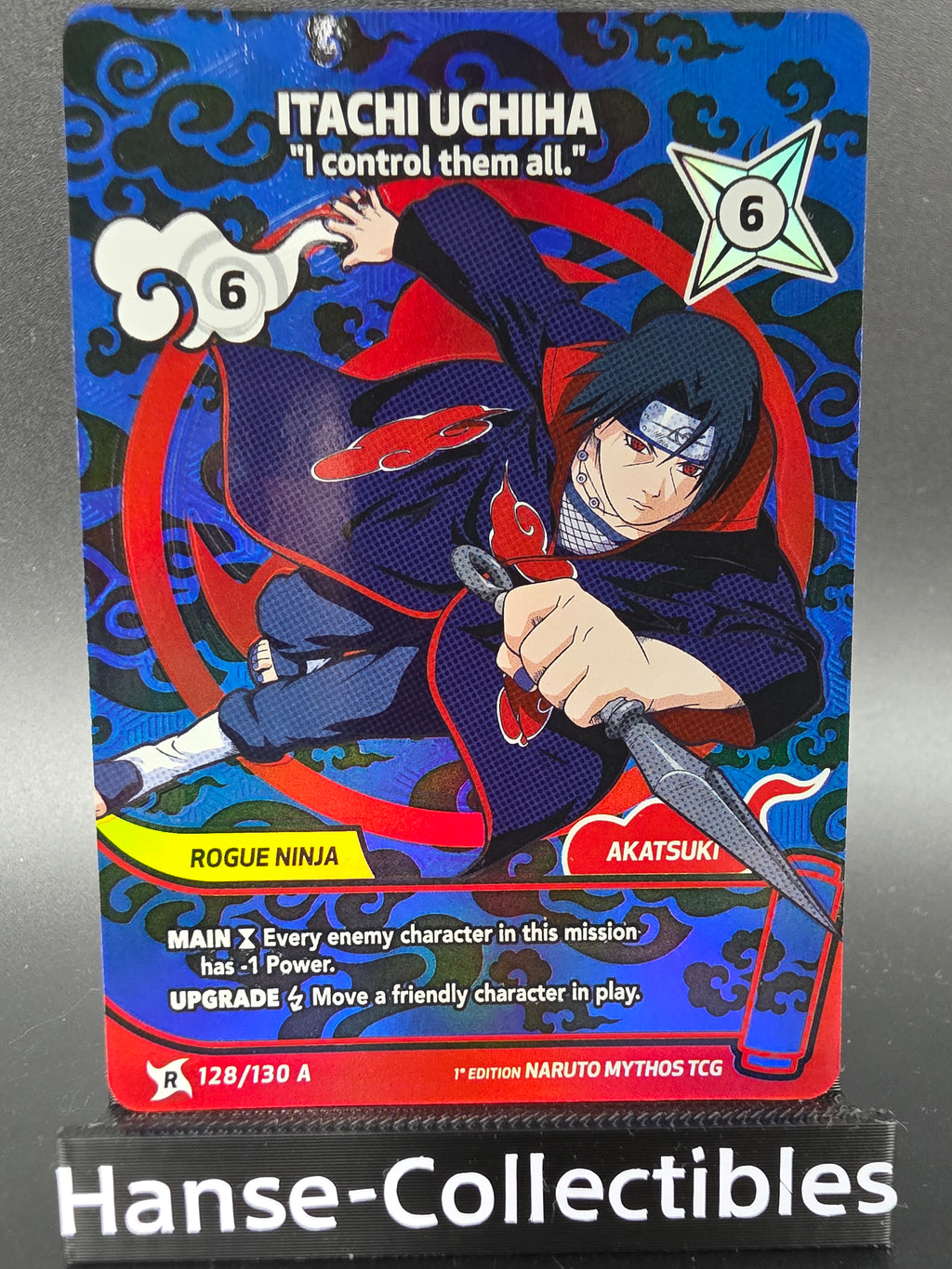 128/130A Itachi Uchiha Rare Alternative Art - Naruto Mythos TCG ENG 1st Edition