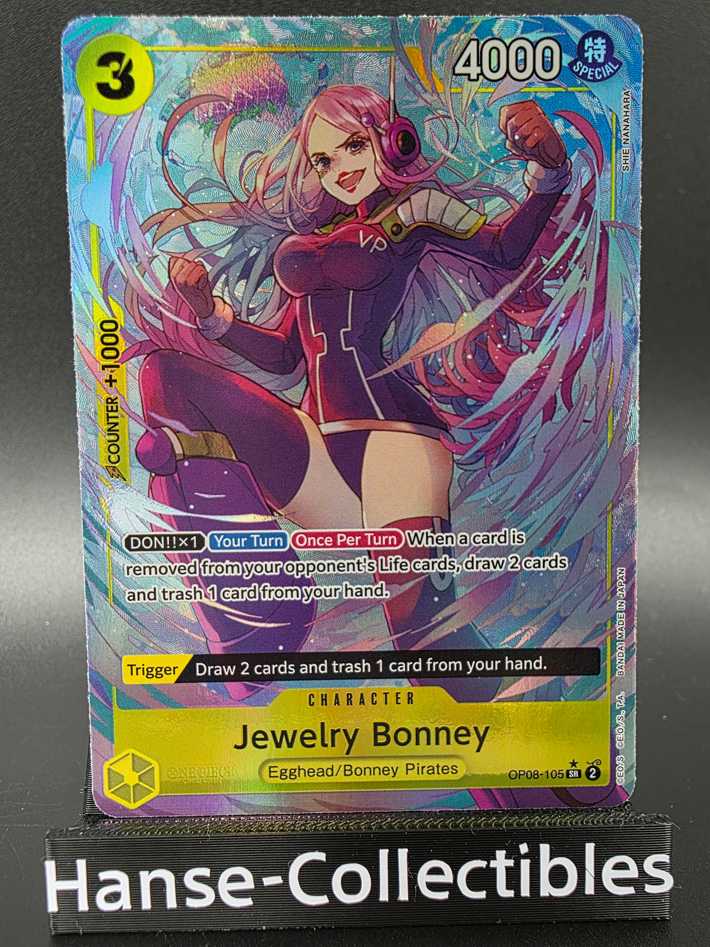 OP08-105 Jewelry Bonney V2 Alternative Art One Piece TCG ENG