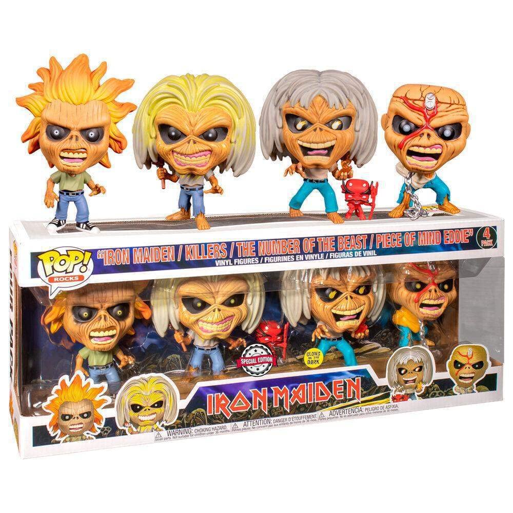 4-Pack Iron Maiden Eddie Special Edition Glow