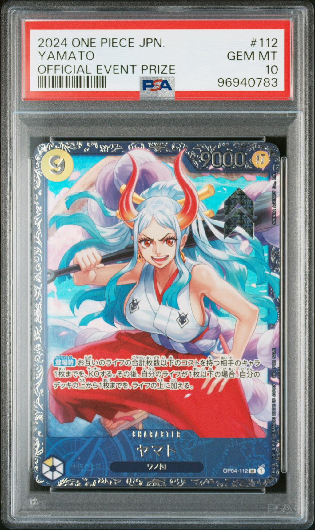 OP04-112 Yamato Special Tournament Promo PSA 10 Graded - One Piece TCG JAP