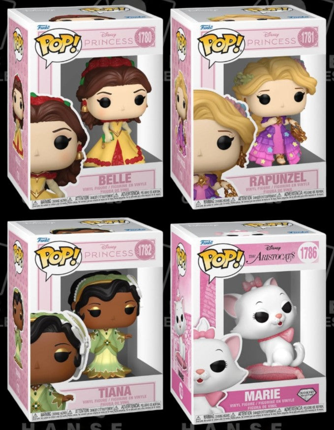 Disney Princess + Aristocats 4inch Bundle of 4