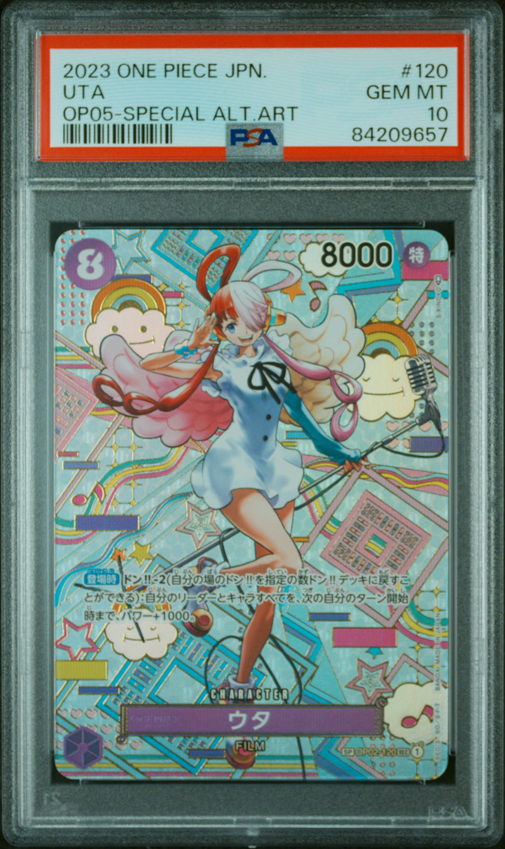 OP02-120 Uta Special Rare Mosaic PSA 10 Graded - One Piece TCG JAP