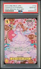 OP03-112 Charlotte Pudding Special Rare Mosaic PSA10 Graded - One Piece TCG JAP