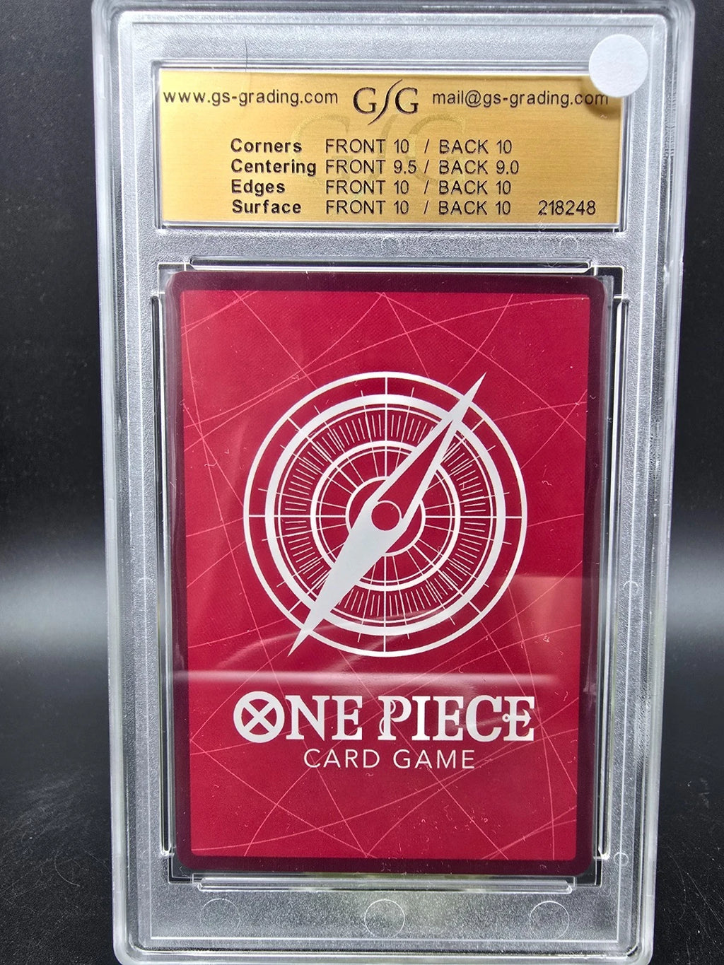 ST01-001 Monkey D. Luffy Leader Gold Lettering GSG 9.5 Mint+ - One Piece TCG JAP