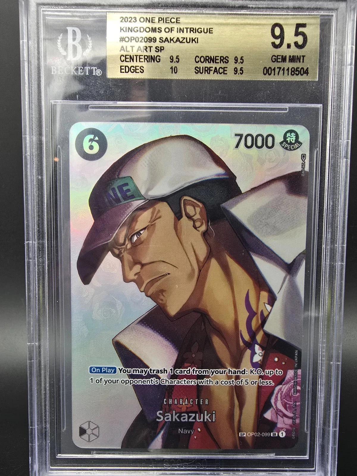 OP02-099 Sakazuki Special Rare Beckett 9.5 GEM MINT ENG - One Piece TCG