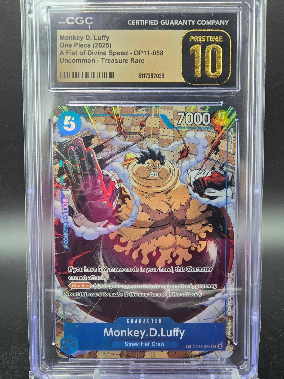 OP11-058 Monkey D. Luffy Treasure Rare CGC 10 Graded - One Piece TCG ENG
